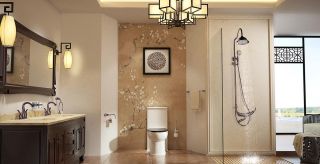 中式风格元素浴室中式吊灯装修图片