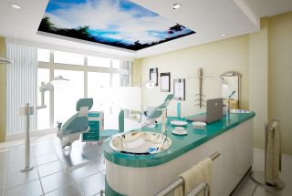 牙科诊所门面室内天花板吊顶装修设计图片 