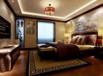 中式空间元素双人床设计装修效果图片