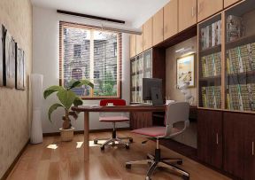 简单办公室书柜 家庭办公室装饰设计