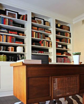 现代简约古典风格办公室书柜装饰
