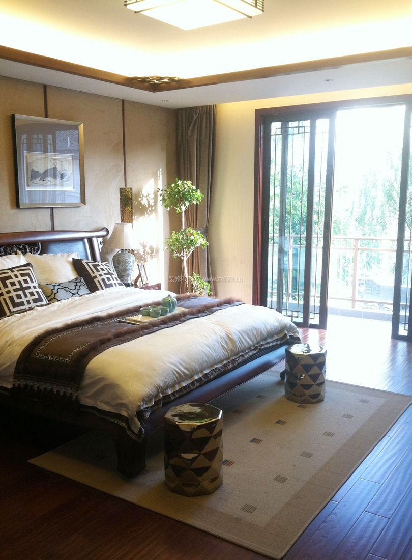 家装卧室设计新中式家具元素效果图片