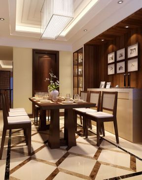 2023室内餐厅新中式家具元素装修效果图大全
