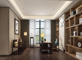 新中式家具元素 书房设计效果图