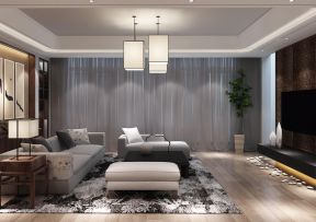 新中式家具元素 简约客厅装修