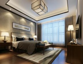 新中式家具元素 简约卧室装修效果图