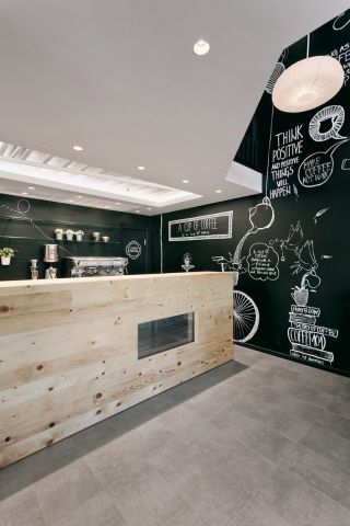 奶茶店墙绘装修效果图片