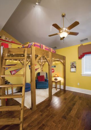 美式30平米儿童房木床装修效果图片