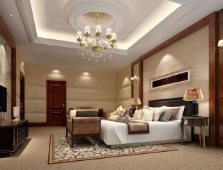 2023中式大型别墅设计卧室灯具装修效果图