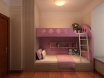小户型粉色儿童房上下床装修图片