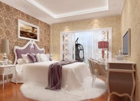 欧式别墅设计女孩卧室装潢装修效果图片