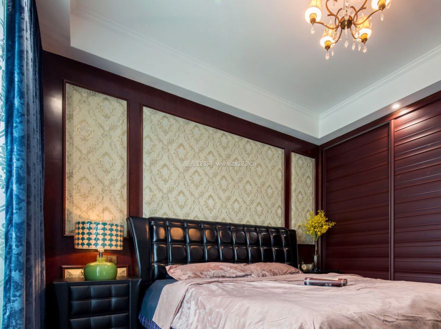 古典欧式卧室墙面壁纸装修效果图片