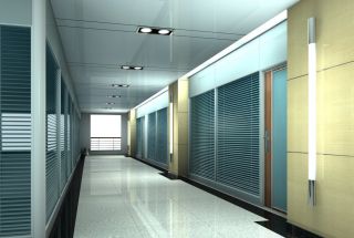 现代简约设计风格办公室走廊效果图片