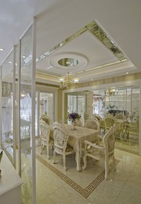 厨房玻璃隔断造型 欧式家装设计效果图