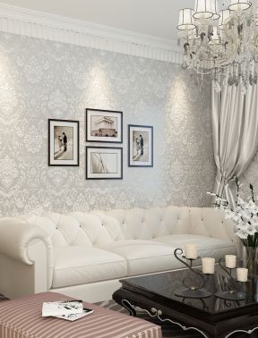 现代欧式客厅 客厅壁纸装修效果图