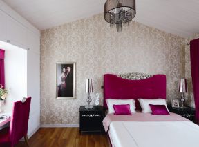 20平米小户型卧室 墙面壁纸装修效果图片