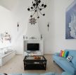 地中海风格家庭客厅沙发摆放装修效果图片