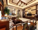 中式豪华别墅客厅天花装修效果图片