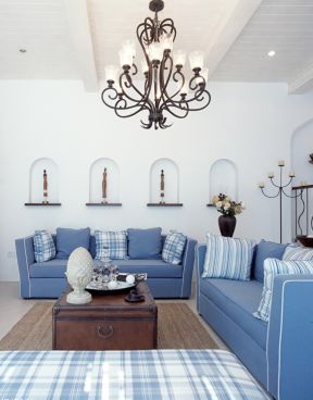 地中海风格家庭 组合沙发装修效果图片