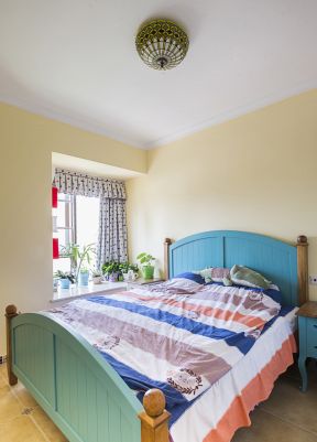 地中海风格家庭 双人床装修效果图片