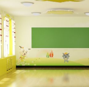现代幼儿园墙裙装修效果图
