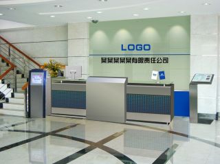 现代公司logo形象墙装饰效果图