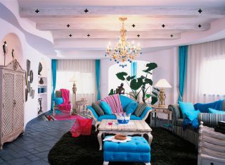 2023地中海风格家庭组合沙发装修效果图片