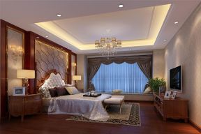 新中式古典装修效果图 卧室背景墙设计