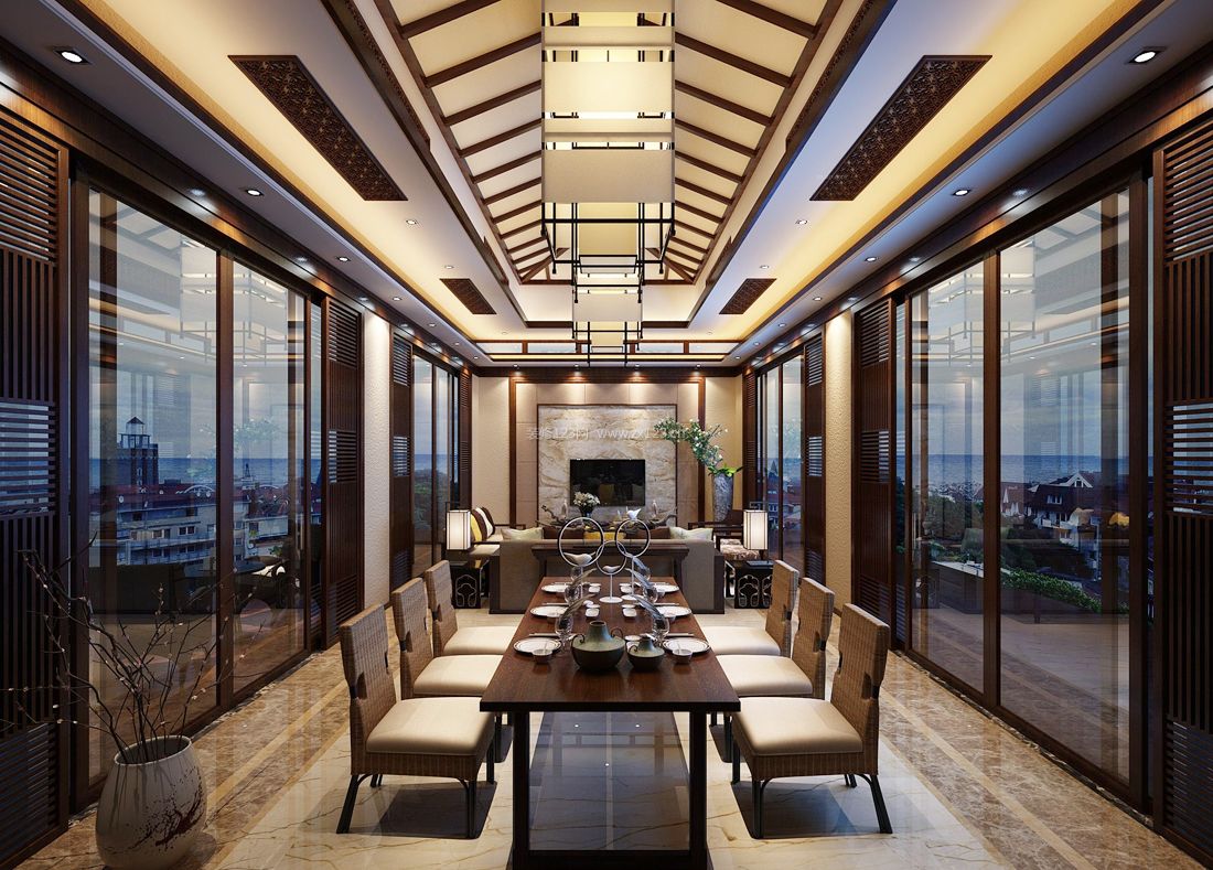 2023东南亚风格样板间餐厅设计效果图