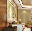2023东南亚风格样板间沙发背景墙装修效果图片