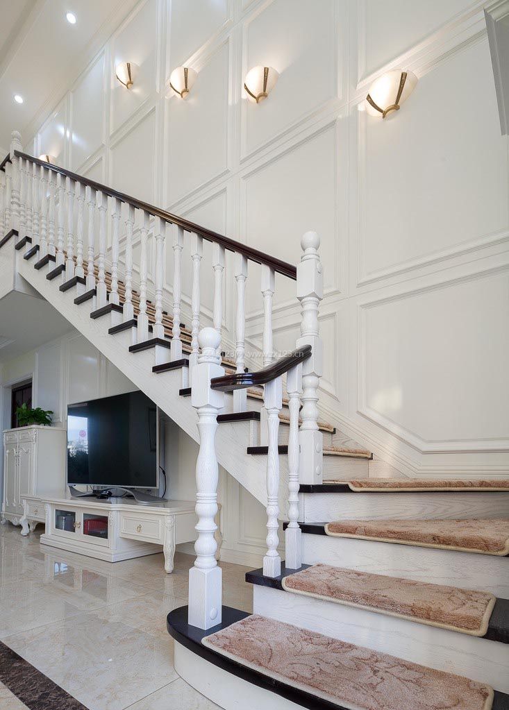 简约田园风格小户型复式客厅楼梯装修效果图