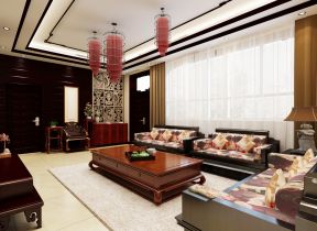 纯中式客厅 组合沙发装修效果图片