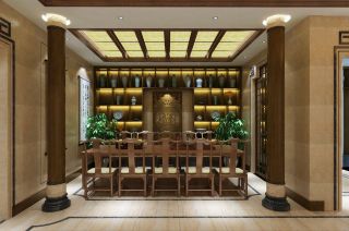 中式建筑家装餐厅设计元素装修效果图片