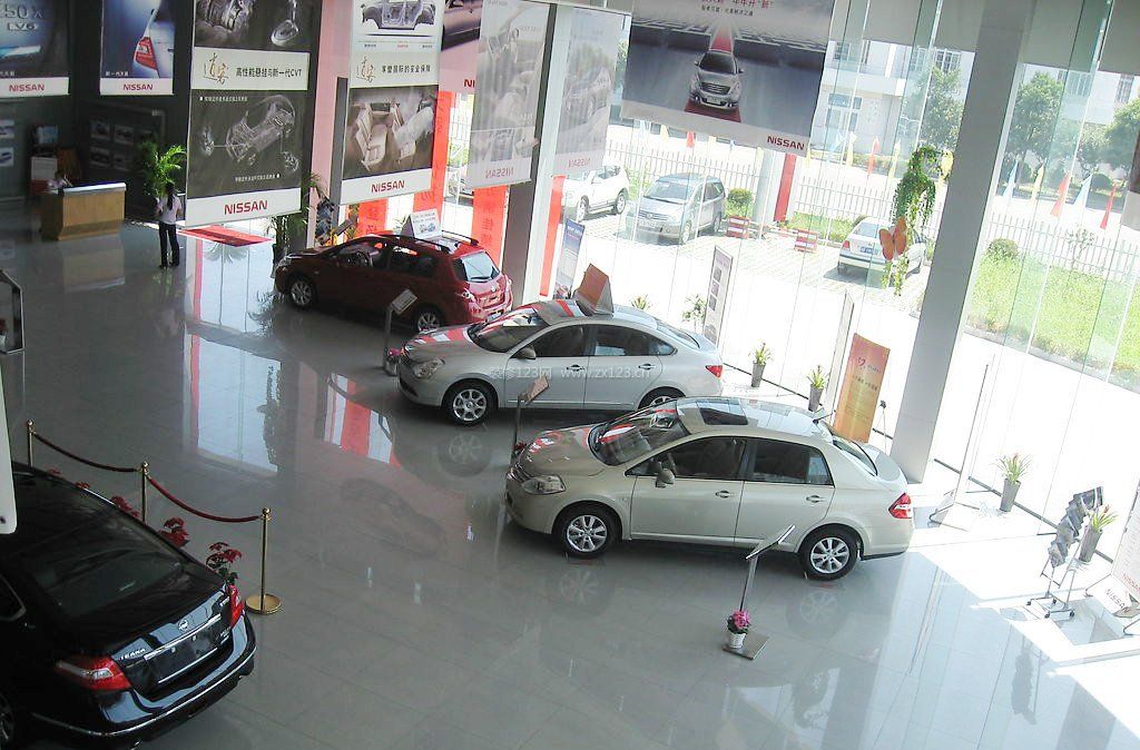 汽车展厅泛白色地砖装修效果图片