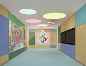 幼儿园走廊效果图 走廊吊顶造型
