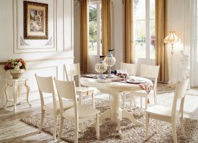 欧式白色 餐桌椅子装修效果图片