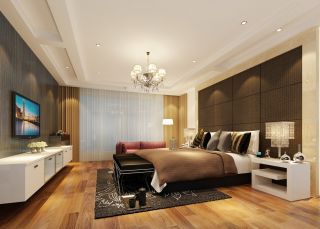 现代简约风格大型别墅设计卧室床效果图片