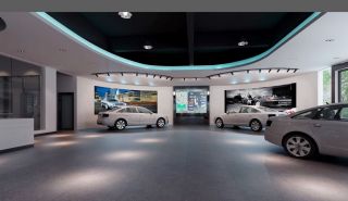 现代风格室内汽车展厅效果图 