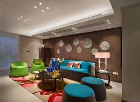 现代时尚风格客厅沙发颜色搭配装修图片