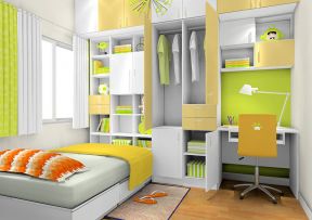 小户型卧室装修效果图大全2020 书柜衣柜组合效果图