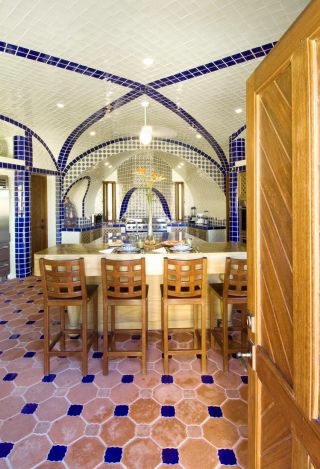 2023地中海设计开放式厨房餐厅装修效果图片