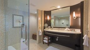 宾馆整体卫生间 洗手池装修效果图片