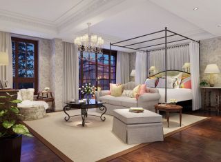 大型别墅设计古典卧室风格装修效果图片