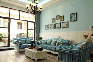 简约地中海风格小户型客厅装修图片