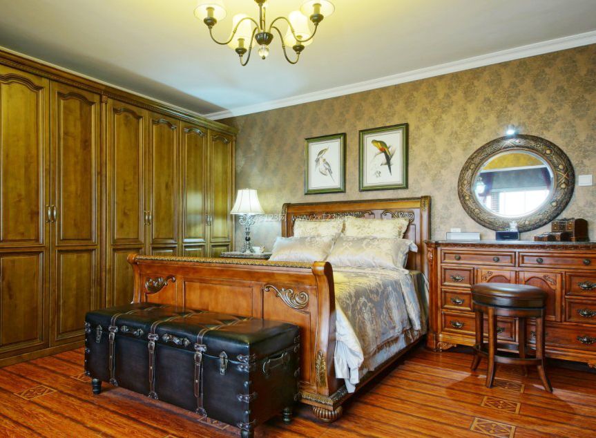2023古典风格卧室家居床装修效果图片