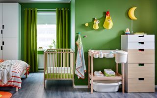 现代别墅主卧室婴儿床装修设计效果图片