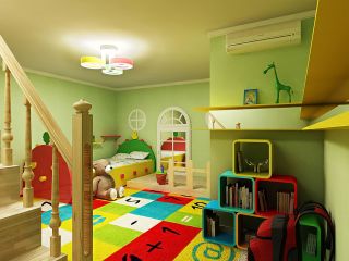 现代别墅儿童房墙面装饰设计效果图