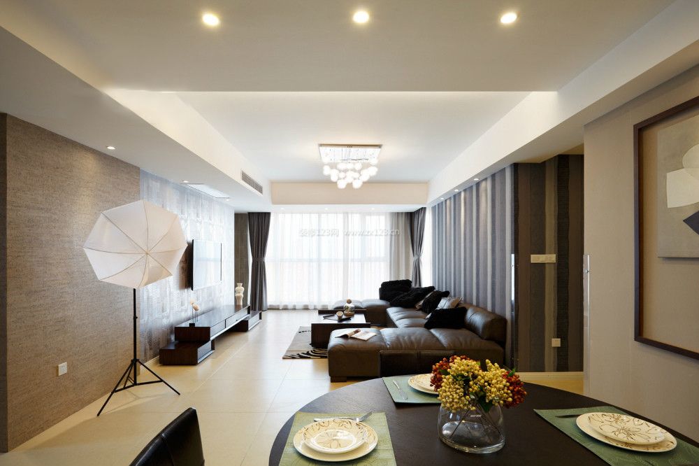 长方形客厅沙发背景墙装修设计效果图片
