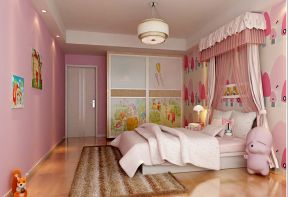 女孩儿童房床缦装修效果图片