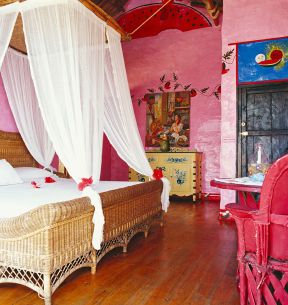 东南亚风格卧室 床缦装修效果图片